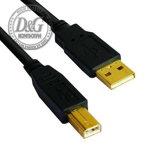 VCom Кабел USB 2.0 AM / BM High Grade GOLD - CU201G-B-5m