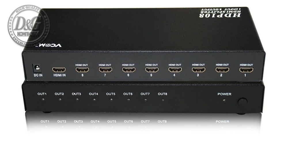 VCom Сплитер HDMI SPLITTER Multiplier 1x8 - DD418A