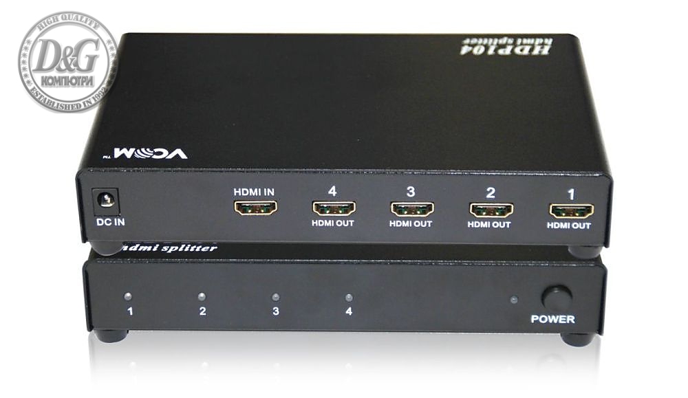 VCom Сплитер HDMI SPLITTER Multiplier 1x4 - DD414A