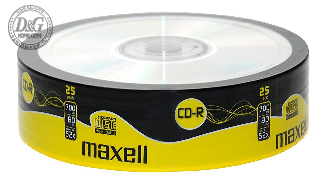 CD-R80 MAXELL, 700MB, 52x, 25 бр