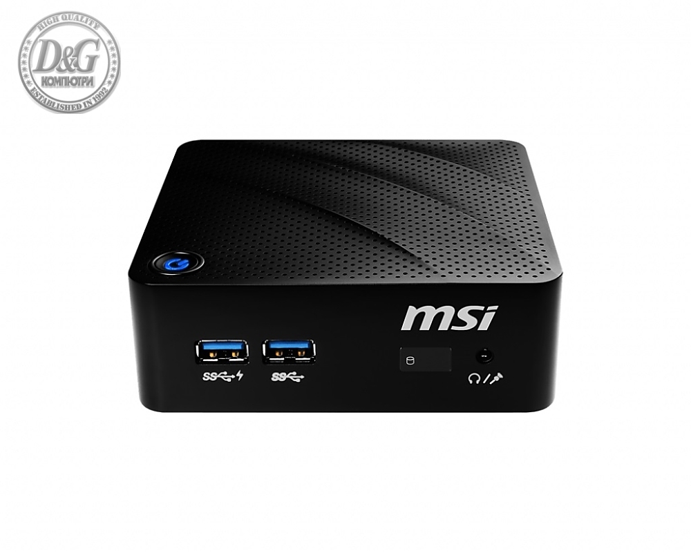 MSI PRO DT CUBI N 8GL-074EU, Intel Pentium N5000 (up to 2.6GHz), RAM 4GB (1x4) DDR4 1xSO-DIMM, SSD 64GB M.2, Gigabit LAN, WiFi 802.11 AC, BT 4.2, Windows 10 Pro, Fan-less design, Only 0.45L chasis, HDMI, VGA, 2x USB3.1, 40 W, 555 gr., VESA, Black