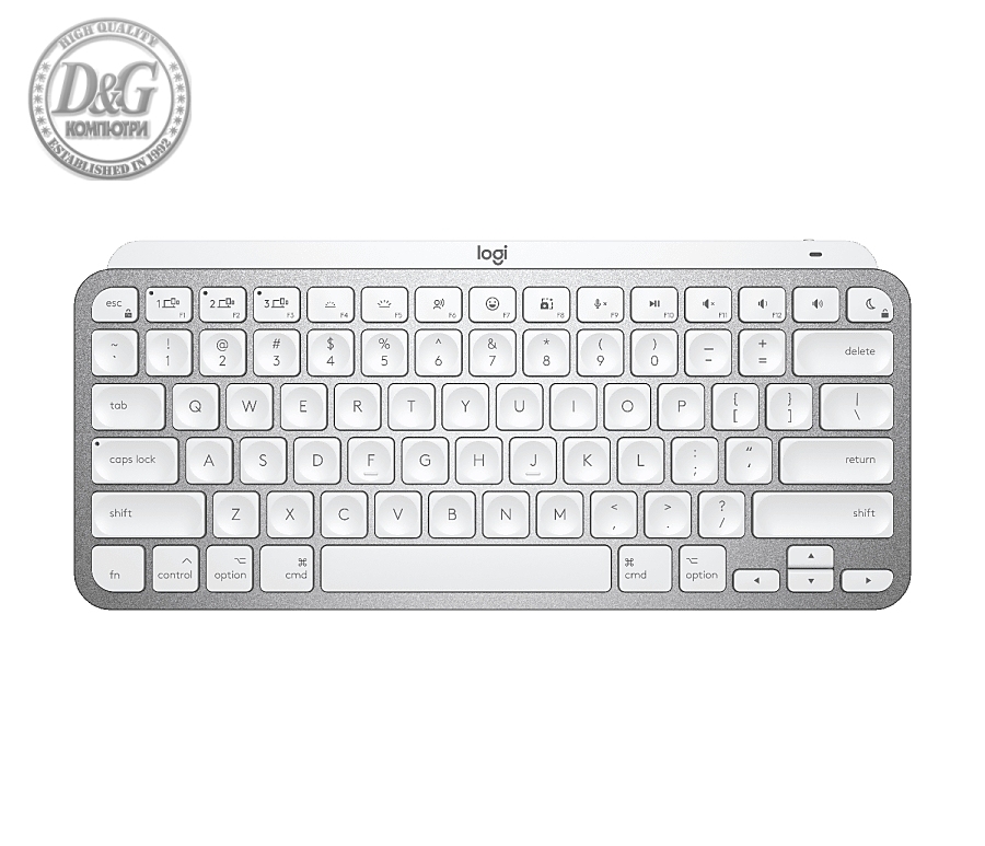 Logitech MX Keys Mini For Mac Minimalist Wireless Illuminated Keyboard - PALE GREY - US Intl - EMEA