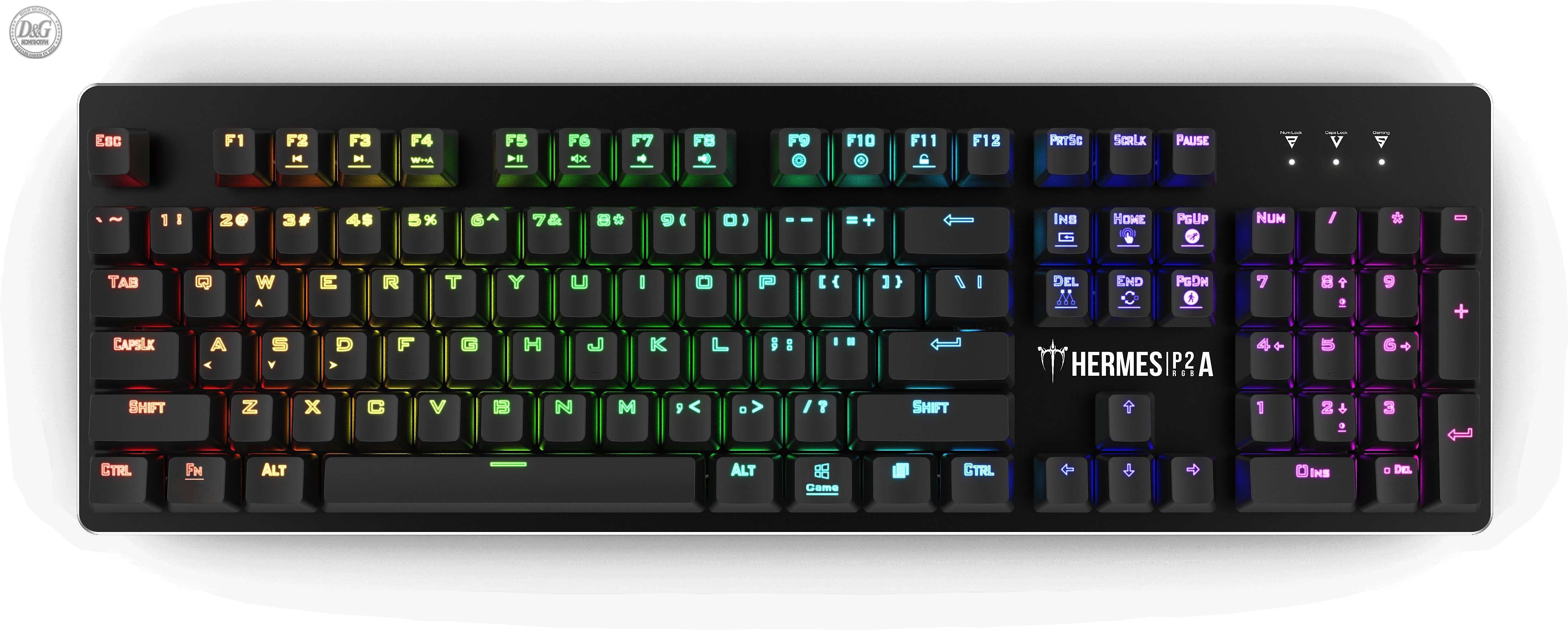 Gamdias механична клавиатура Gaming Mechanical Keyboard - HERMES P2A 1000Hz, Optical switches