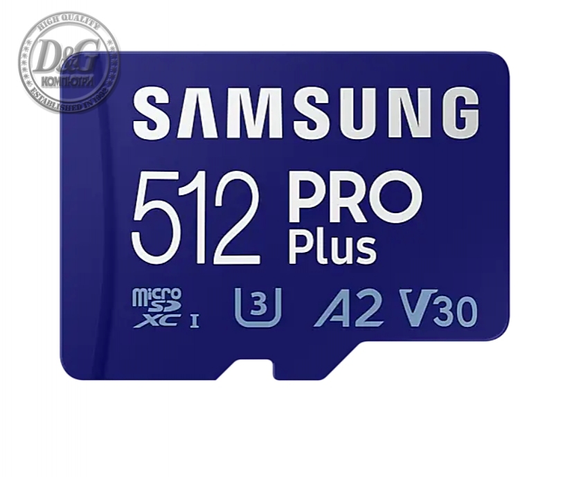 Samsung 512GB micro SD Card PRO Plus  with Adapter, Class10, Read 160MB/s - Write 120MB/s