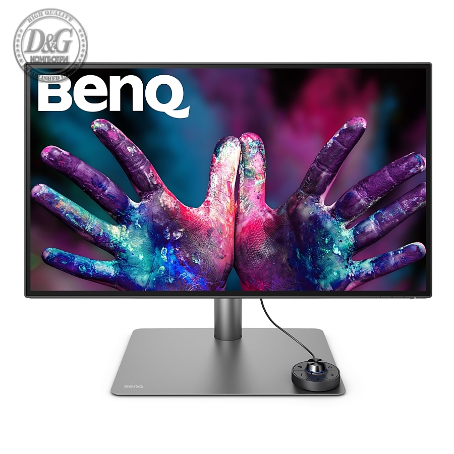 BenQ PD2725U 27" IPS LED 5ms 3840x2160 4K UHD, DesignVue Thunderbolt Mon, AQCOL., 100% sRGB, HDR400, B.I., LBL,KVM Sw, ICCsync, CAD/CAM, DualView, Contr.1200:1, 400 cd/m2, 2xHDMI, DP, Thb 3(PD65W, DP alt), USB3.1 Hub, Sp.2x2.5W, HAdj., Swivel, Tilt, Gray