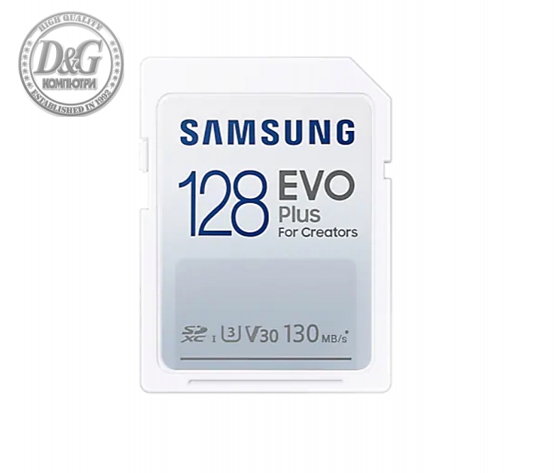 Samsung 128GB SD Card EVO Plus, Class10, Transfer Speed up to 130MB/s