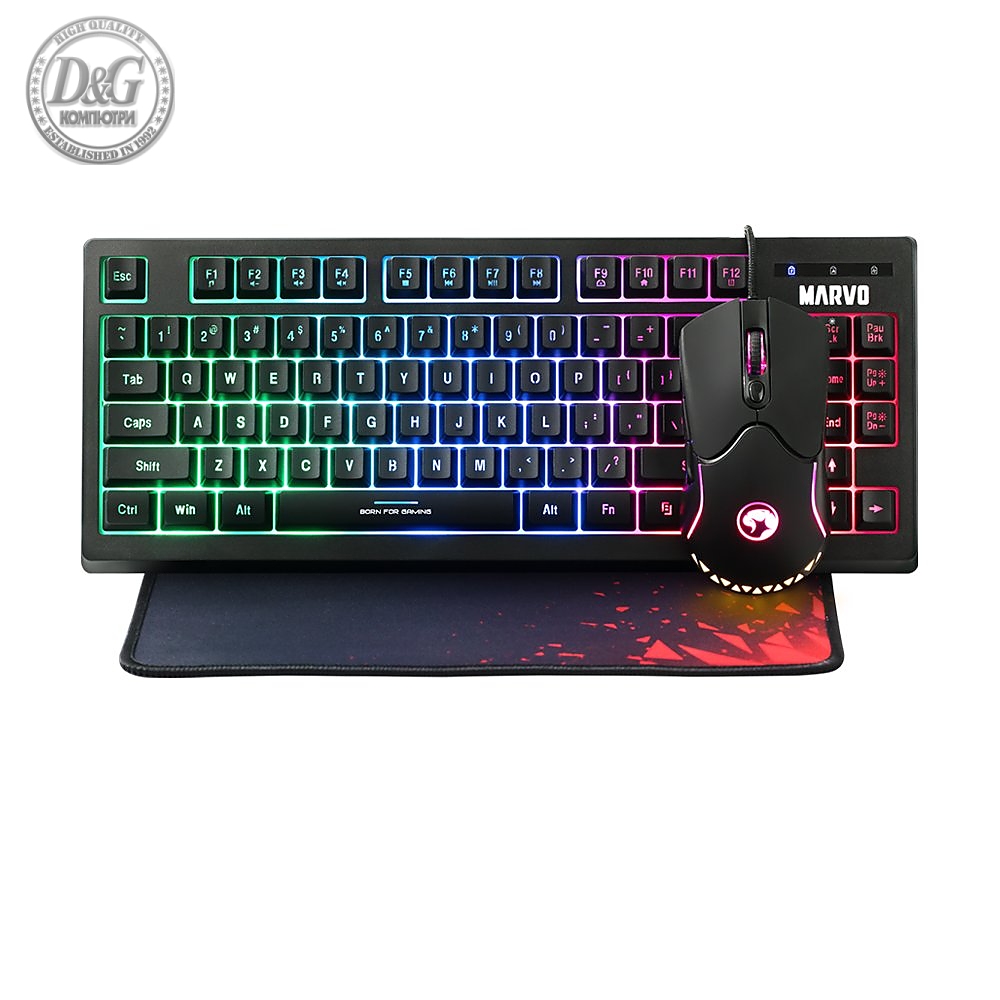 Marvo Геймърски комплект Gaming COMBO CM310 3-in-1 - Keyboard, Mouse 1000 Hz, Mousepad - MARVO-CM310