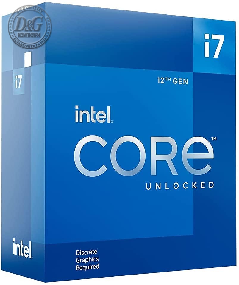 Процесор Intel Alder Lake Core i7-12700KF, 12 Cores, 20 Threads (3.6GHz Up to 5.0GHz, 25MB, LGA1700), 125W, BOX