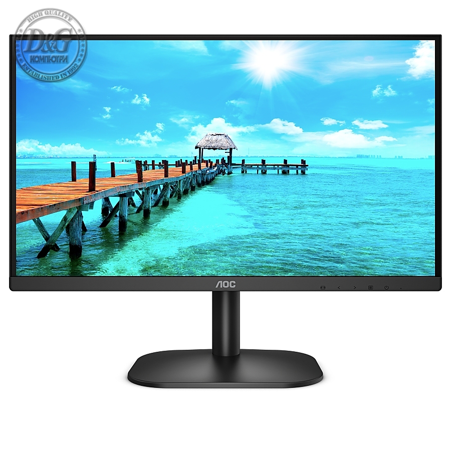 AOC 22B2QAM, 21.5" VA WLED, 1920x1080@75Hz, 4ms GTG, 250cd m/2, 3000:1, DCR 20M:1, FlickerFree, Low Blue Light, 2Wx2, Tilt, D-SUB, HDMI, DP