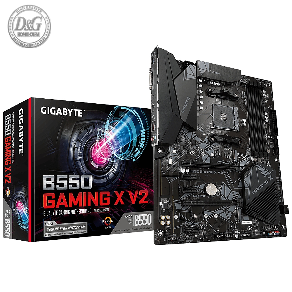 Дънна платка GIGABYTE B550 GAMING X V2 Socket AM4, 4 x DDR4, RGB Fusion, V2 (rev. 1.0)