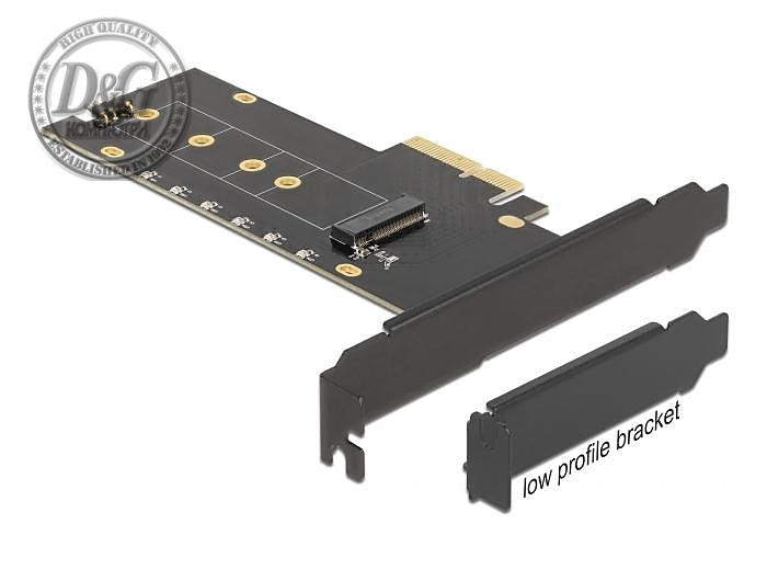 Карта за разширение на слотове Delock 89013, PCI Express x4 към 1 x internal NVMe M.2 Key M, RGB LED, Low Profile