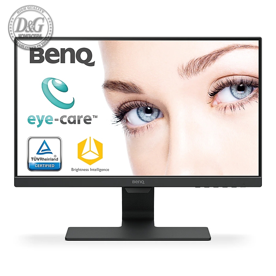 BenQ GW2280, 21.5" VA LED, 5ms, 1920x1080 FHD, Stylish Monitor with Eye Care Technology, 72% NTSC, Flicker-free, B.I., LBL, 3000:1, DCR 20M:1, 8 bit, 250cd/m2, VGA, HDMI x2, Speakers, Tilt, Edge to Edge Slim Bezel Design, Black