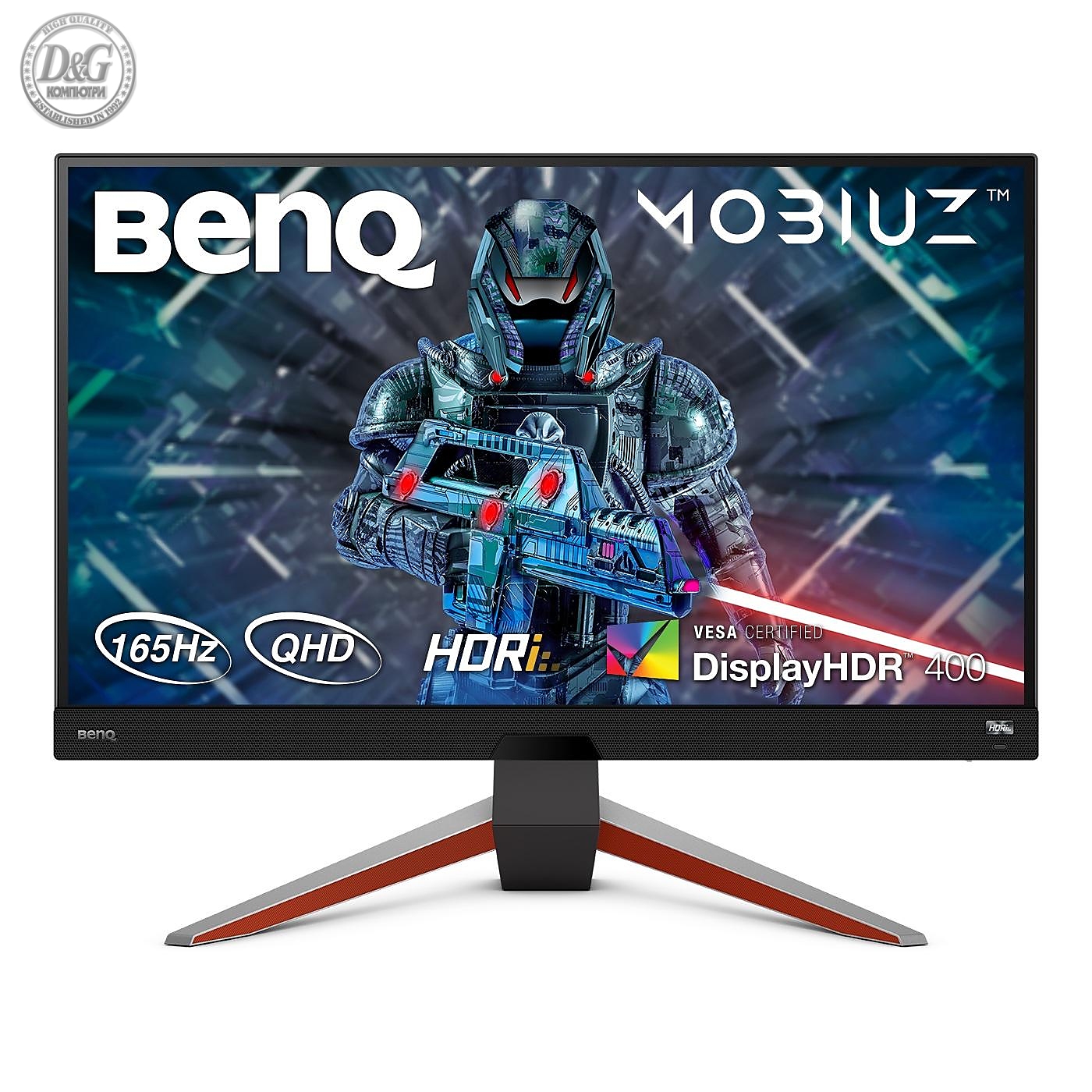 Монитор BenQ EX2710Q MOBIUZ 165Hz, IPS, 27 inch, Wide, QHD, 1ms, HDR, HDMI, DisplayPort, Черен