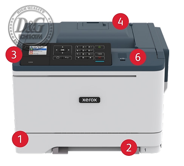 Xerox C310 A4 colour printer 33ppm. Duplex, network, wifi, USB, 250 sheet paper tray