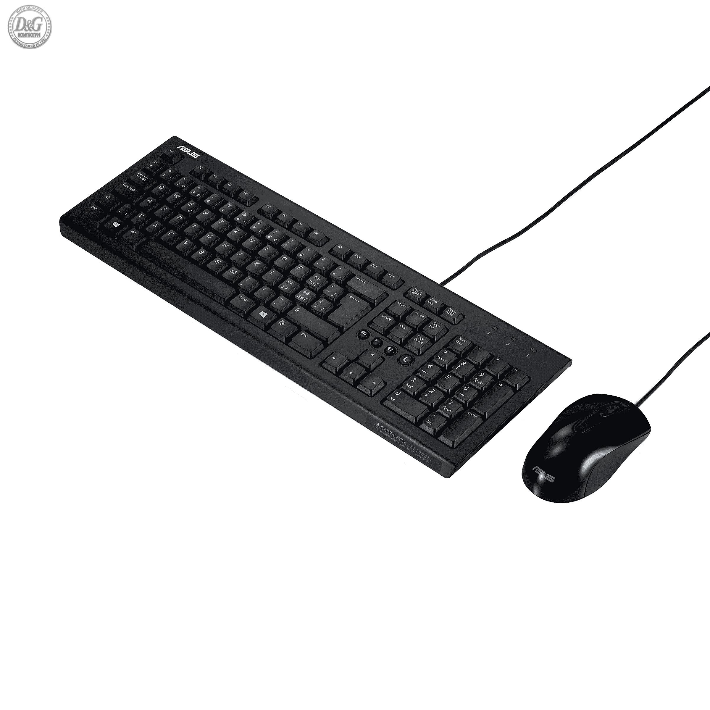 ASUS U2000 KB+MOUSE BLACK 10PC