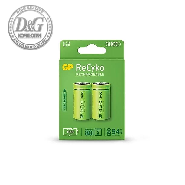 Акумулаторна Батерия ReCyko, Size C, LR14, 3000mAh, 1.2V