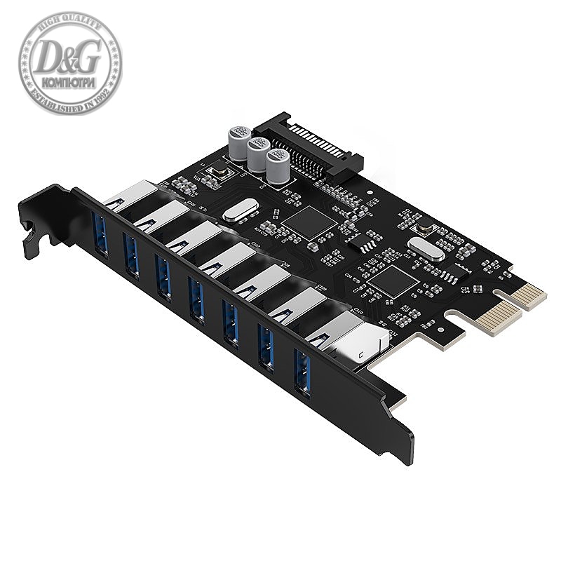 Orico карта PCI-E card 7 x USB3.0 port 5Gbps - PVU3-7U-V1