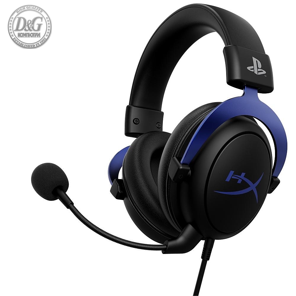 Геймърски слушалки HyperX Cloud Blue Playstation, Микрофон, Черно/Син