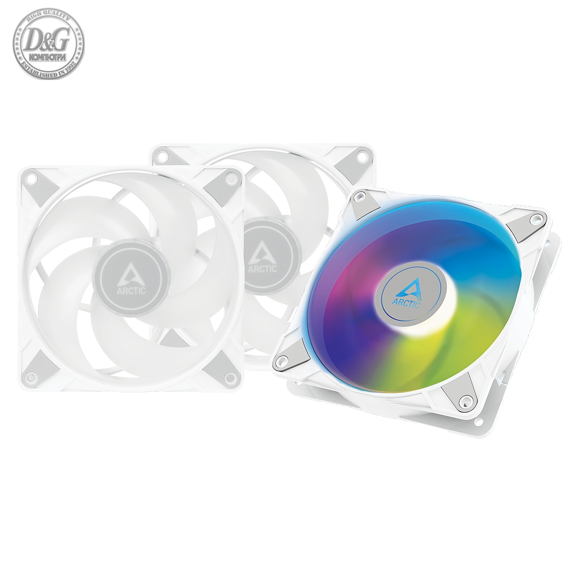 Вентилатори ARCTIC P12 White, A-RGB, 120mm, 3 Fan комплект