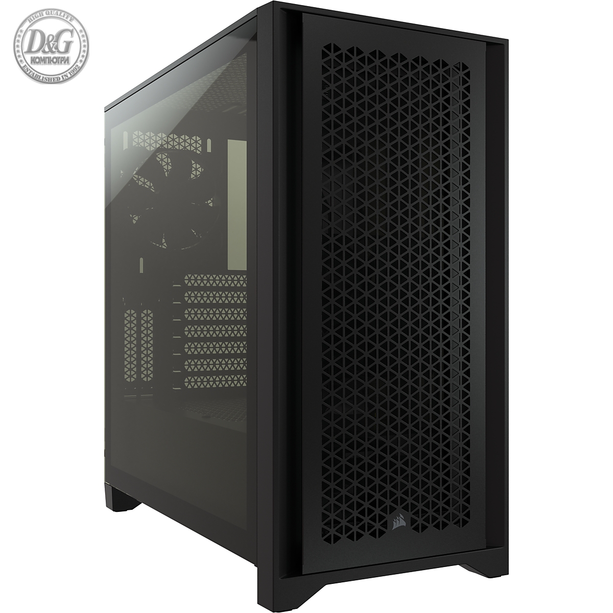 Кутия Corsair 4000D Airflow Mid Tower, Tempered Glass, Черно