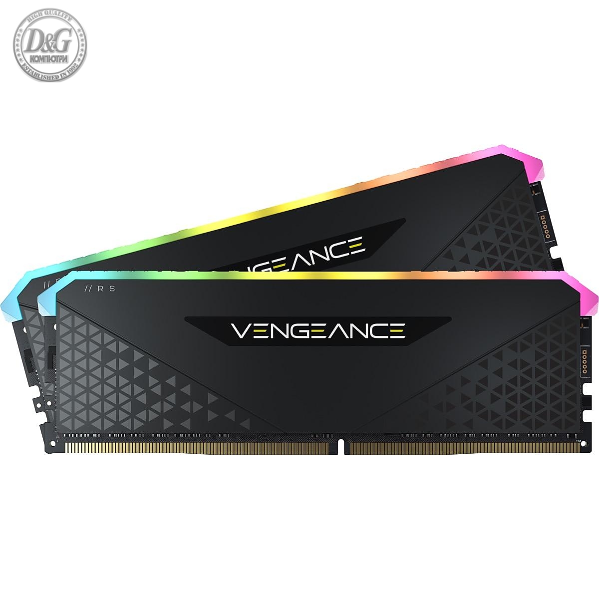 Памет Corsair Vengeance RS RGB Black 32GB(2x16GB) DDR4 PC4-25600 3200MHz CL16 CMG32GX4M2E3200C16