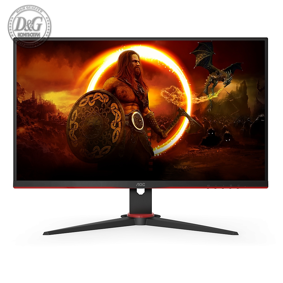 AOC 24G2SAE/BK 23.8" WLED VA 1920x1080@165Hz, 4ms GTG, 350cd/m2, 3000:1, 80M:1 DCR, FreeSync Premium, Low Blue Light, Tilt, D-SUB, HDMI, DP,  Speakers, Black/Red