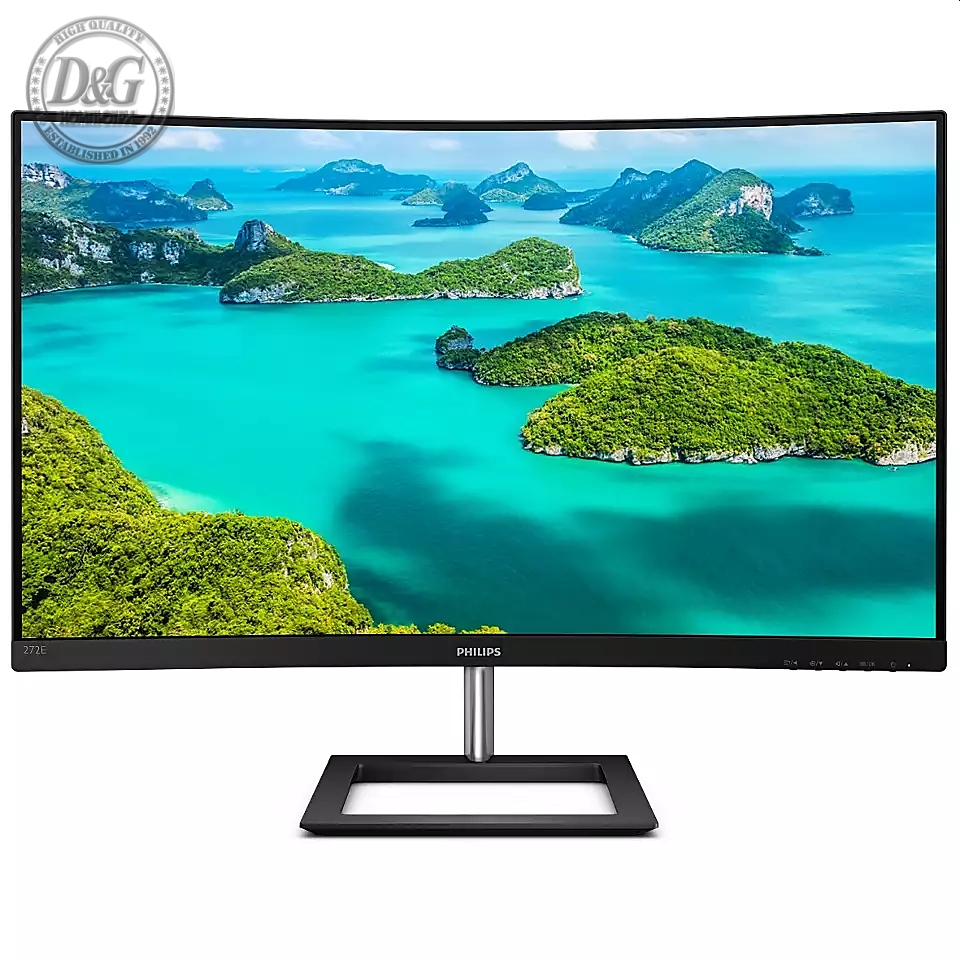 Philips 272E1CA 27" Curved 1500R WLED VA 1920x1080@75Hz, 4ms, 250cd/m2, 3000:1, Mega Infinity DCR, Low Blue Light, Tilt, D-SUB, HDMI, DP,  Speakers, Black