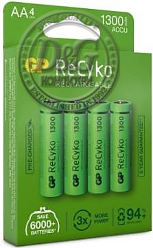 Акумулаторна Батерия R6 AA 130AAHC-EB4 1300mAh NiMH 4 бр. в опаковка GP