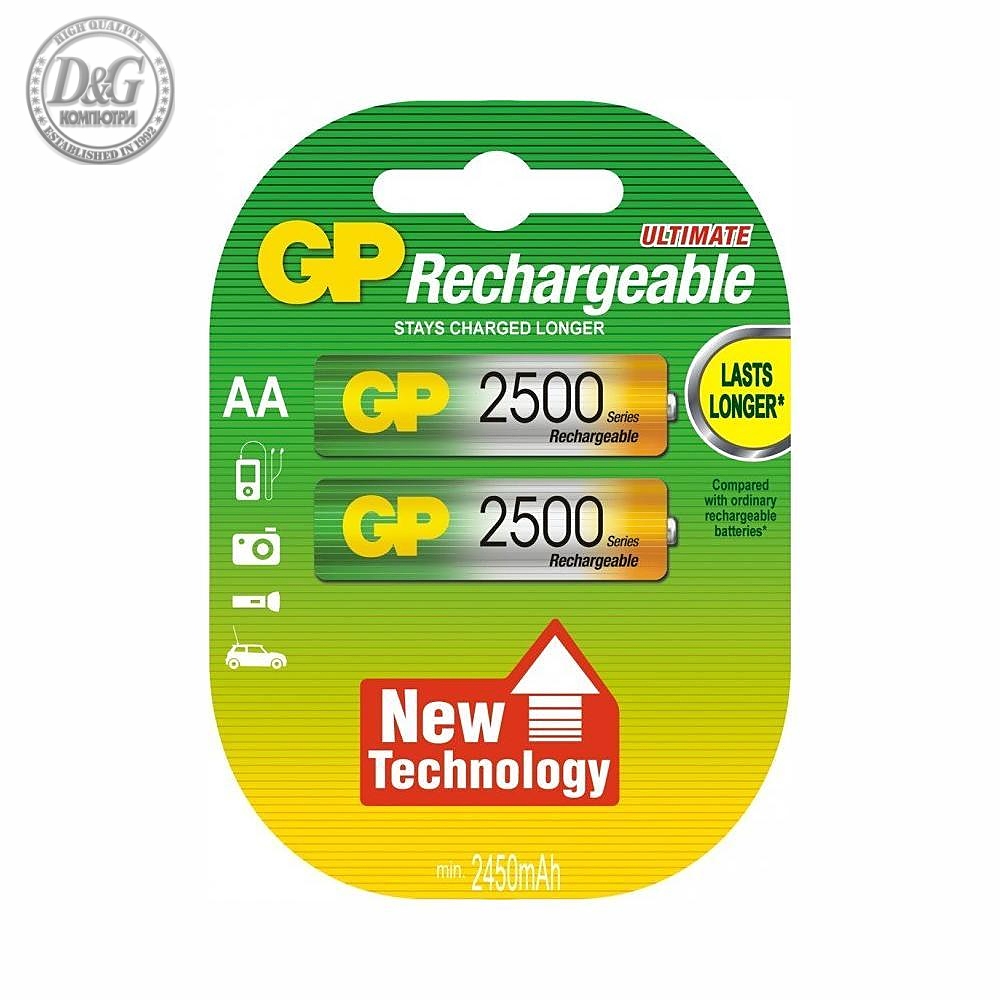 Акумулаторна Батерия GP R6 AA 2500mAh NiMH 2 бр. 250AAHC-EB2 GP