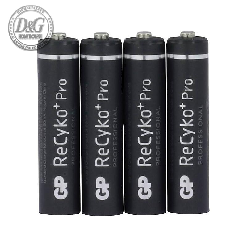 Акумулаторна Батерия GP R03 AAA 850mAh NiMH 85AAAHCB-EB4 RECYKO+ PRO до 1500 цикъла, 4 бр. в опаковка