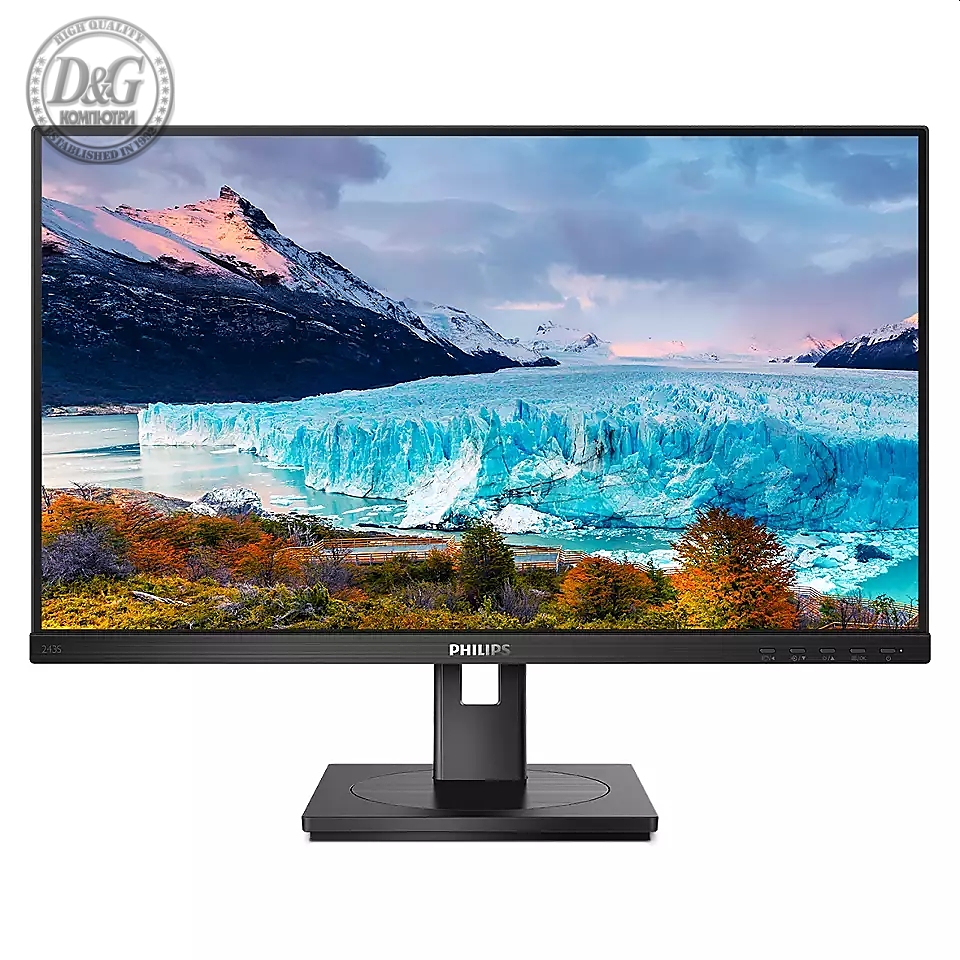 Philips 243S1, 23.8" Wide IPS LED, 4 ms, 1000:1 50M:1 DCR, 250cd/m2, 1920x1080@75Hz, HDMI, DVI, USB-C 3.2, Tilt, Pivot, Swivel, Height Adjust, Speakers,  Black