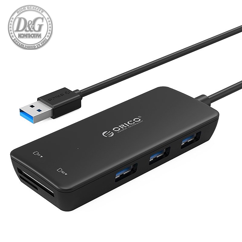 Orico хъб USB3.0 HUB 3 port + Card Reader - H3TS-U3-V1