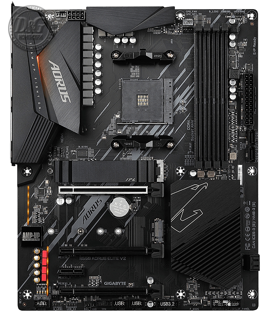 Дънна платка GIGABYTE B550 AORUS ELITE V2 Socket AM4, 4 x DDR4, PCIe 4.0, RGB Fusion 2.0