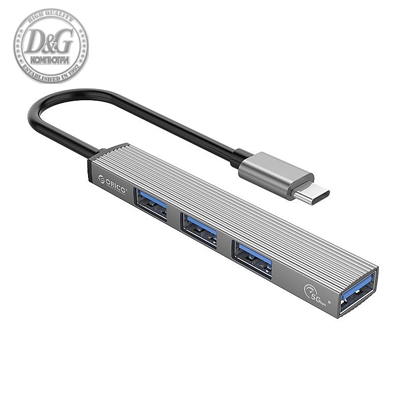 Orico хъб USB3.0/2.0 HUB 4 port - Type-C input - AH-13-GY