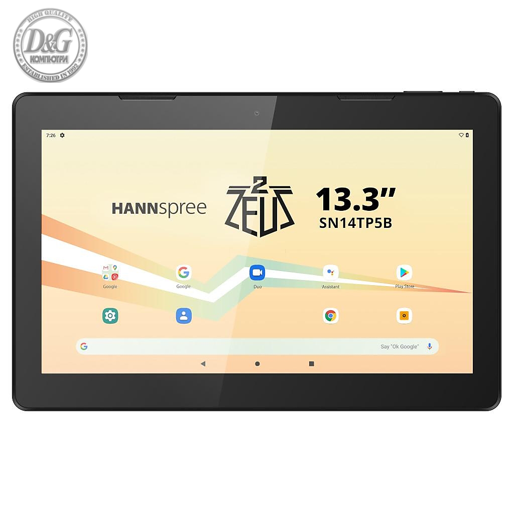 Таблет HANNspree Pad Zeus 2, 13.3&rdquo;, Octa Core 2.0 Ghz, 4GB RAM, 64GB, Wi-Fi, Bluetooth, Full HD, Черен