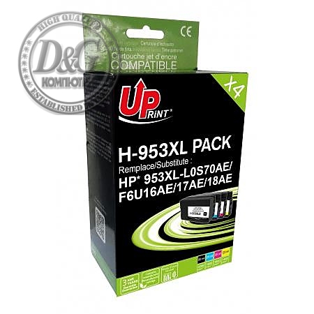 Мастилница UPRINT HP 953XL, Комплект, OfficeJet Pro 8210/8710/7720, (Bk+C+Y+M)