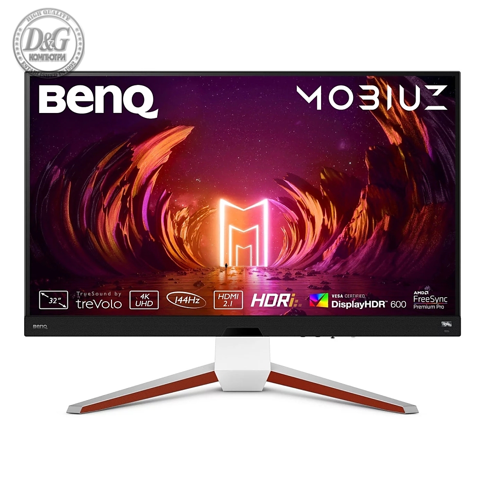 BenQ MOBIUZ EX3210U 31.5" IPS, 1ms, 144Hz, 3840x2160 4K, 98% P3, 99% AdobeRGB, HDR 600, HDRi, 1000:1, HDRi, B.I.+,LBL, Black eQualizer , 300 cd/m2, HDMI 2.1 x2, DP, USB 3.0Hub, treVolo 2Wx2+5W woofer, HAdj.100mm, Tilt -5 - 15, Swivel 15/15, White