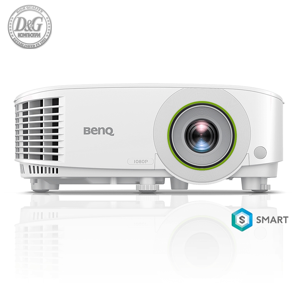 BenQ EH600 DLP 1080P, 16:9, 3500lm, Wireless Android-based Smart Projector 1.1X, Throw Ratio 1.47-1.62, HDMIx2 (1 for wireless dongle), Wireless projection (support Android, iOS, Windows,MAC,Chrome), Dual Band WiFi, BT 4.0, up to 15000 hrs, 2.5 Kg, White