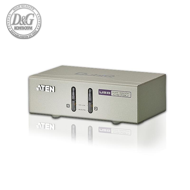 KVMP превключвател, ATEN CS72U, 2-портов, USB, VGA, Audio