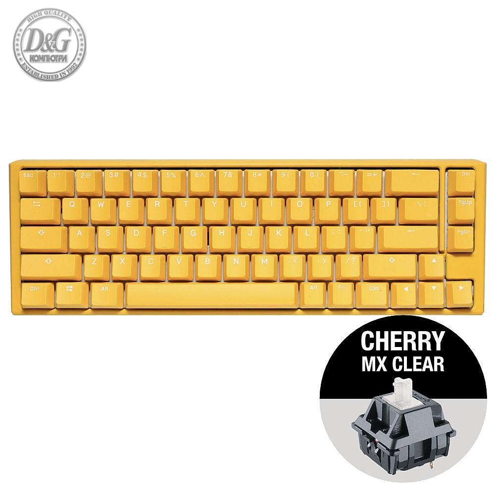 Геймърскa механична клавиатура Ducky One 3 Yellow SF 65%, Cherry MX Clear