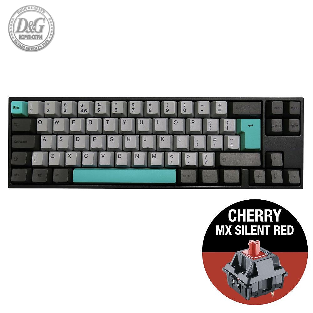 Геймърскa механична клавиатура Ducky x Varmilo Miya Mac Moonlight 65%, Cherry MX Silent Red