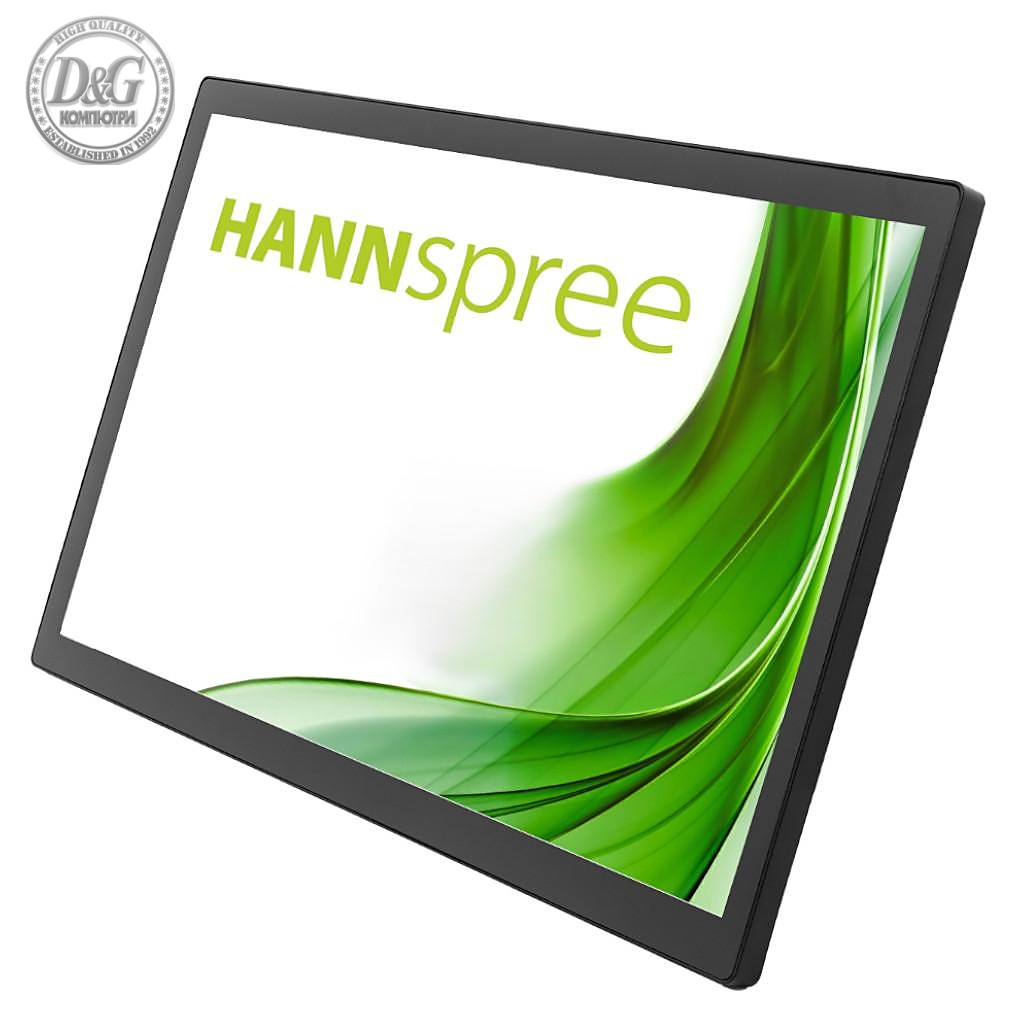 Тъч монитор HANNSPREE HT221PPB, TFT, 21.5 inch, Wide, Full HD, D-Sub, USB-C, HDMI, DP, 10 Point Touch, Черен