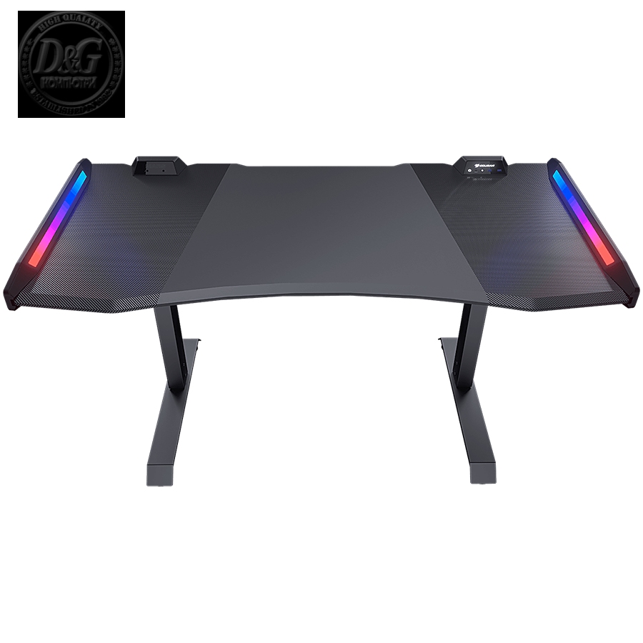 COUGAR Mars, Gaming desk, Multifunction Designs, Dual-sided RGB Lighting Effects, High-strength Welded Steel Frame for Maximum Stability, 1533 x 771 (mm), USB 3.0 x 2 / Audio Jacks x 2 /Power button / Reset button / Backlight button