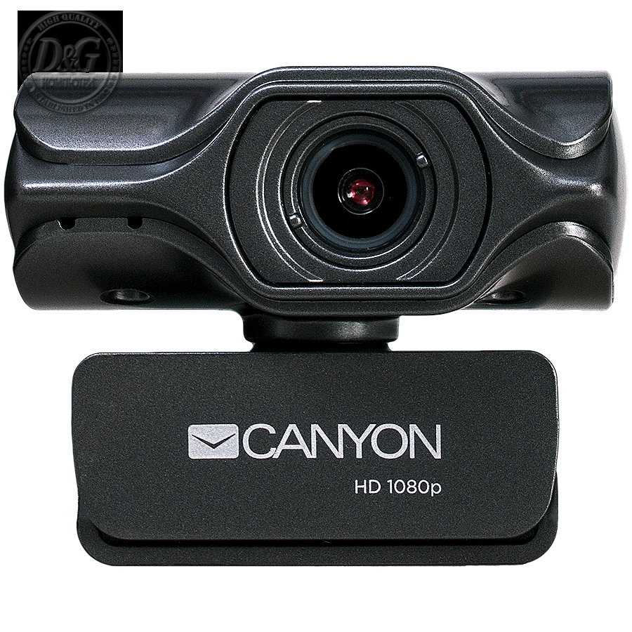 CANYON C6 2k Ultra full HD 3.2Mega webcam with USB2.0 connector, built-in MIC, IC SN5262, Sensor Aptina 0330, viewing angle 80°, with tripod, cable length 2.0m, Grey, 61.1*47.7*63.2mm, 0.182kg