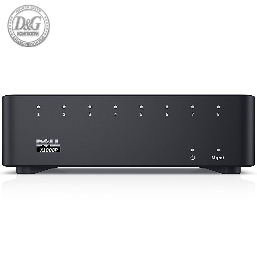 Dell Networking X1008P Smart Web Managed Switch, 8x 1GbE PoE ports