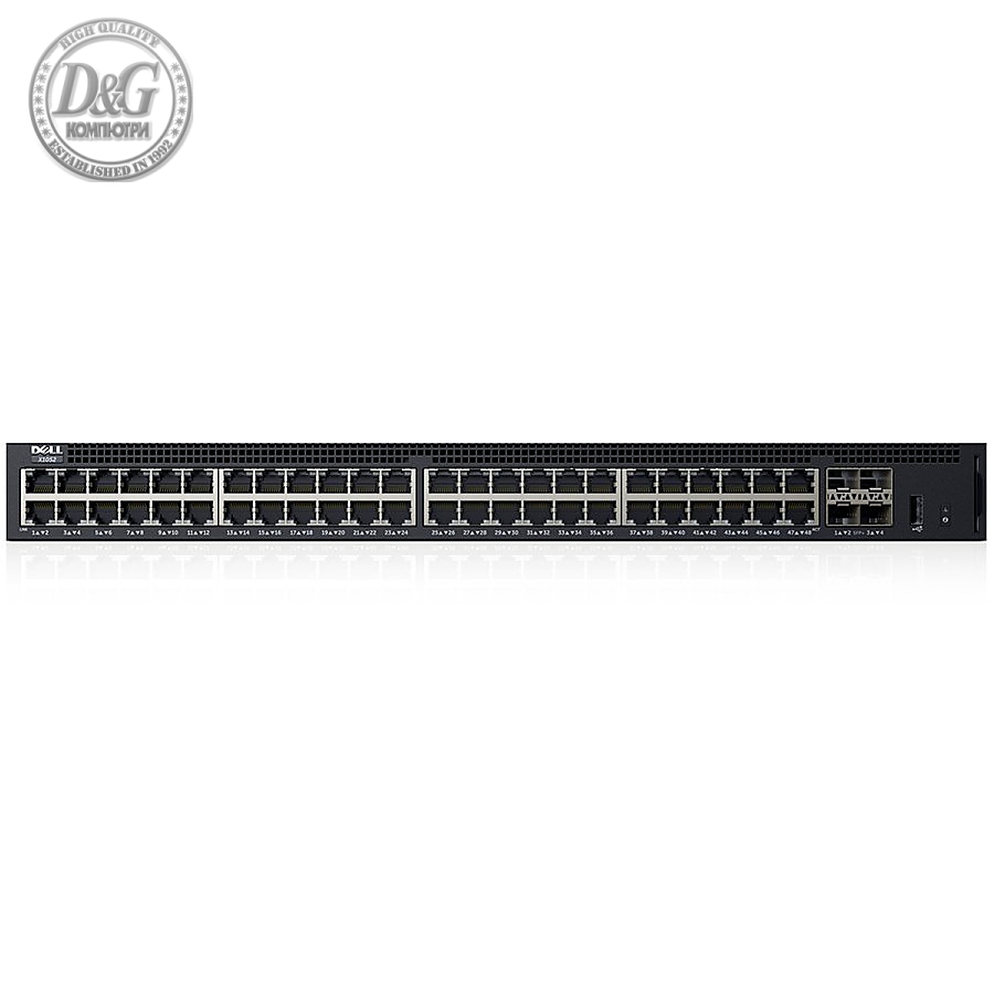 Dell Networking X1052 Smart Web Managed Switch, 48x 1GbE and 4x 10GbE SFP+ ports