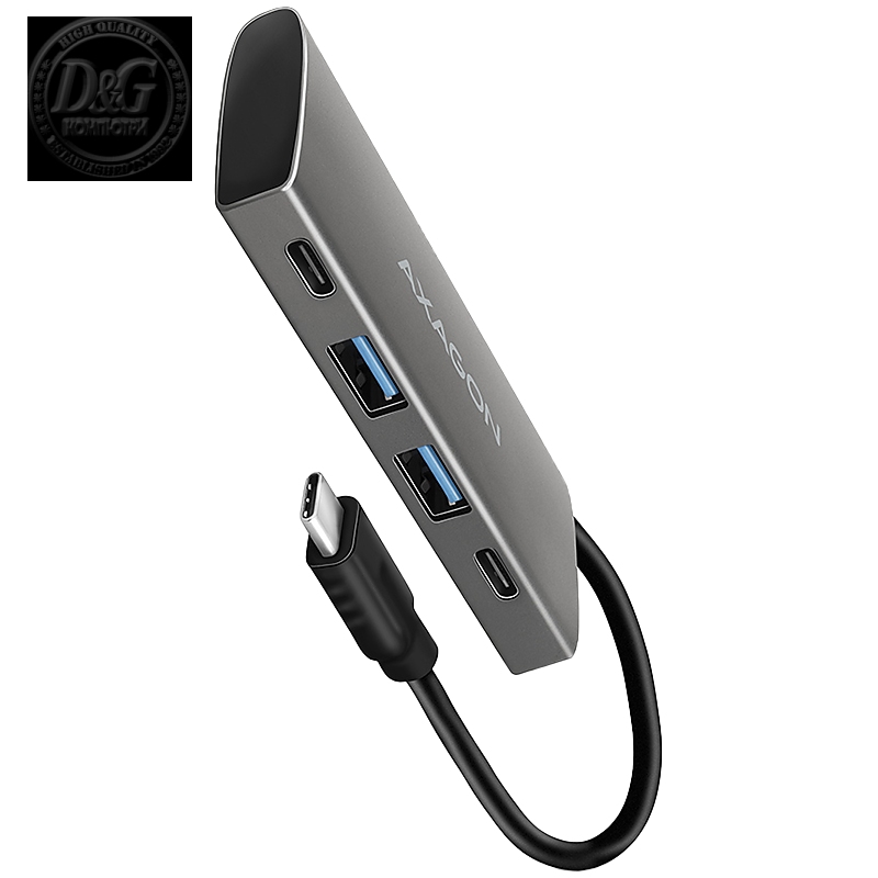 AXAGON HMC-4G2 2x USB-A + 2x USB-C, USB-C 3.2 Gen 2 10Gbps hub, 13cm USB-C cable