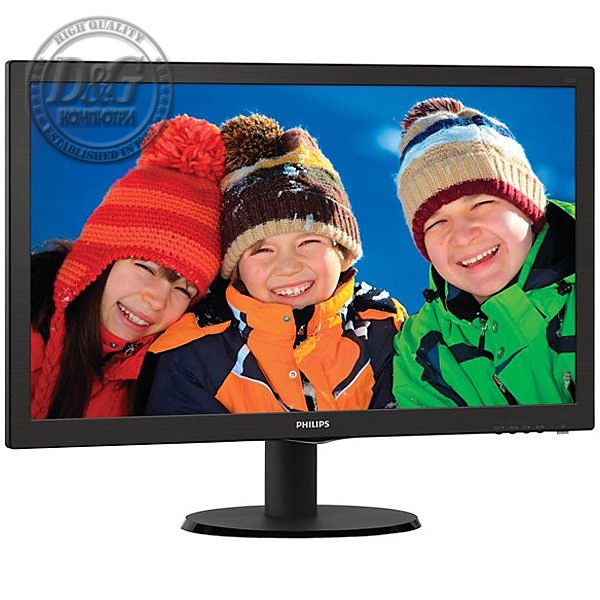 Monitor LED Philips 223V5LSB/00, V-line, 21.5'' 1920x1080@60Hz, 16:9, TN, 5ms, 250nits, Black, 3 Years, VESA100x100/VGA/DVI/