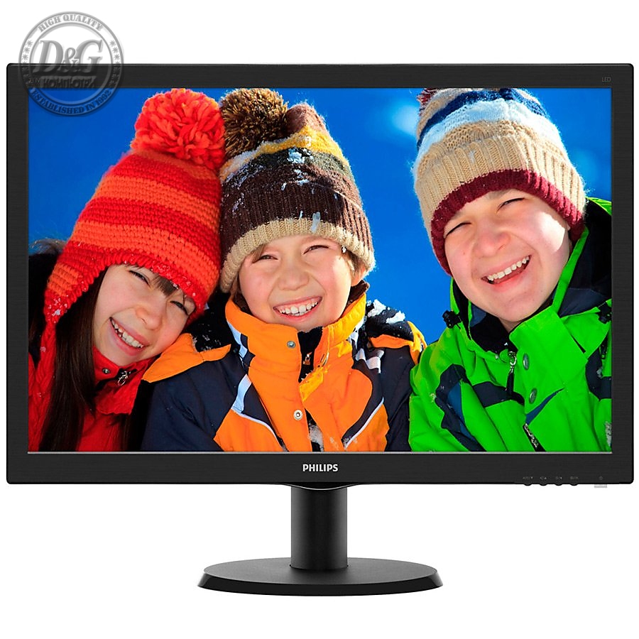 Monitor LED PHILIPS 233V5LHAB/00 (23" / 58.4cm, 1920 x 1080 @ 60Hz, LED Backlight, 1.000:1, 10.000.000:1 (SCR), 170/160, 5ms, VGA, HDMI, Speakers 2.0W x 2, 24 months) Black