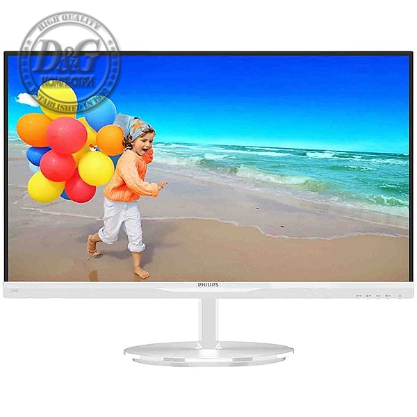 PHILIPS Monitor LED E-Line 234E5QHAW (23'', 16:9, 1920x1080, TFT-LCD, 250 cd/mВІ, 20M:1, 5 ms, 178/178В°, VGA/HDMI/MHL-HDMI, 2x 5W speakers) White, 2y